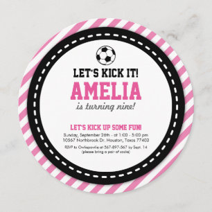 Soccer Girl Birthday Uitnodiging