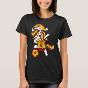 Soccer Girl Dabbing Unicorn kerstPet Spanje Fo T-shirt