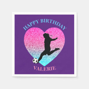 Soccer Girl "Happy Birthday" Heart Servet