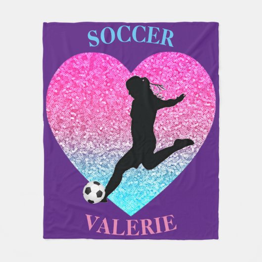 Soccer Girls Fleece Blanket w/ Gepersonaliseerde n (Voorkant)