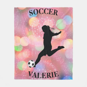 Soccer Girls Fleece Blanket w/ Gepersonaliseerde n