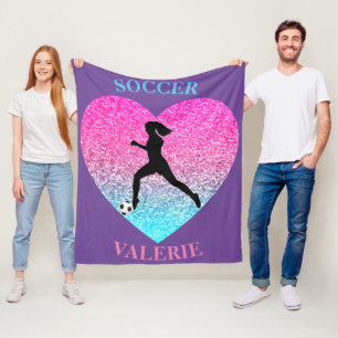 Soccer Girls Fleece Blanket w/ Gepersonaliseerde n Deken