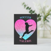 Soccer Girls Heart Briefkaart (Staand voorkant)