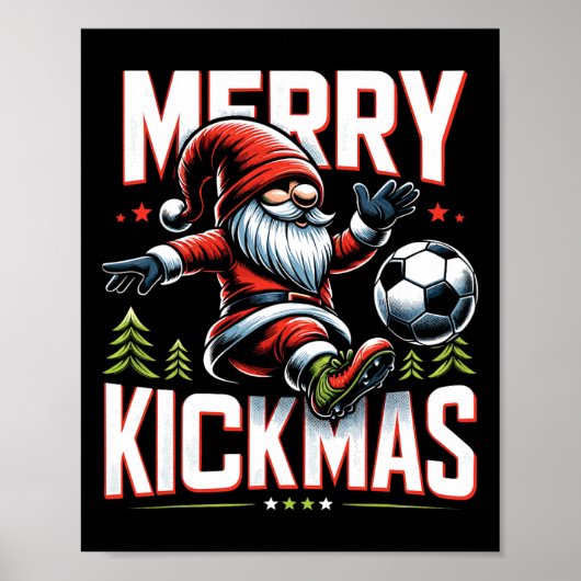 Soccer Gnome Merry Kickmas  Poster (Voorkant)