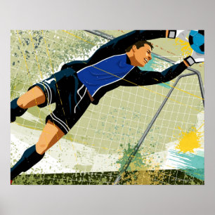 Soccer goalie blokkeringsbal poster