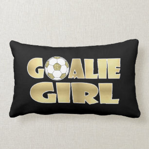 Soccer Goalie Girl Gold Kussen