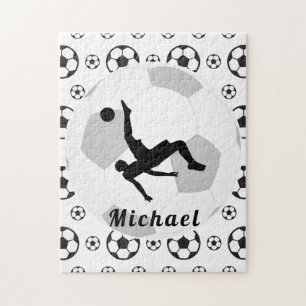 Soccer Goalie Keeper Black & White Player's Name Legpuzzel