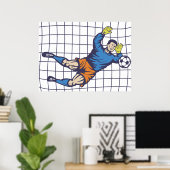 Soccer Goalkeeper Diving Save Poster (Thuiskantoor)