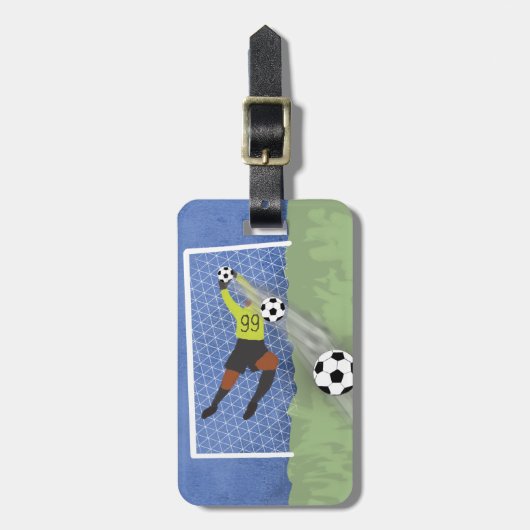 Soccer Goalkeeper Drawing Gym Bag Bagagelabel (Voorkant verticaal)
