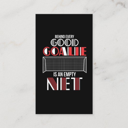 Soccer Goalkeeper Quote voor Football Goalie Visitekaartje (Voorkant)