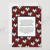 Soccer Graduation Sports Maroon Faire-part (Dos)