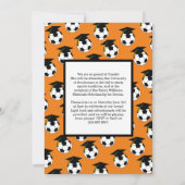 Soccer Graduation Sports Orange Faire-part (Dos)