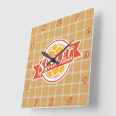 Soccer Grandma Clock Vierkante Klok (Hoek)