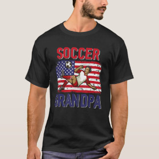 Soccer Grandpa Player American Flag Vader T-shirt