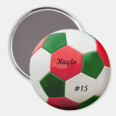 Soccer Green en Red Magnet Magneet (Voorkant / Achterkant)