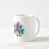 Soccer Grungy Color Splashes Koffiemok (Voorkant rechts)