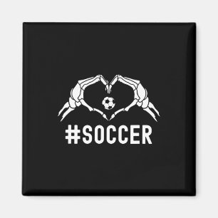Soccer Halloween Skeleton Heart Sports Pride Magneet