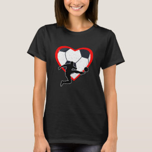 Soccer Heart Sport Love Anti-Valentijnsdag T-shirt