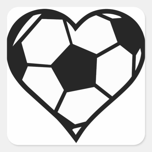 Soccer Heart Vierkante Sticker (Voorkant)
