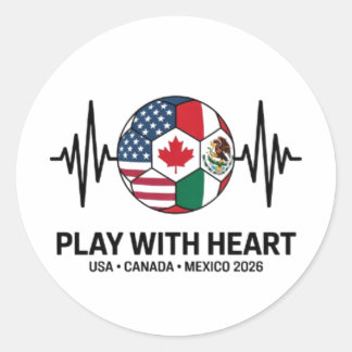Soccer Heartbeat USA Canada Mexico 2026 Ronde Sticker
