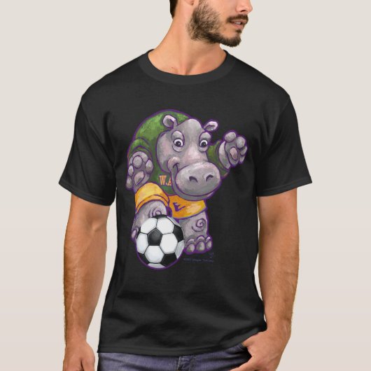Soccer Hippo Mannen T-Shirts (Voorkant)