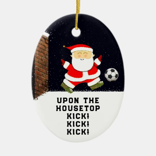 Soccer Holiday Gift Keramisch Ornament (Voorkant)