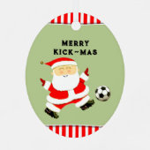 Soccer Holiday Gift Metalen Ornament (Achterkant)