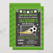 Soccer Invitation d'anniversaire pour les garçons (Devant / Derrière)