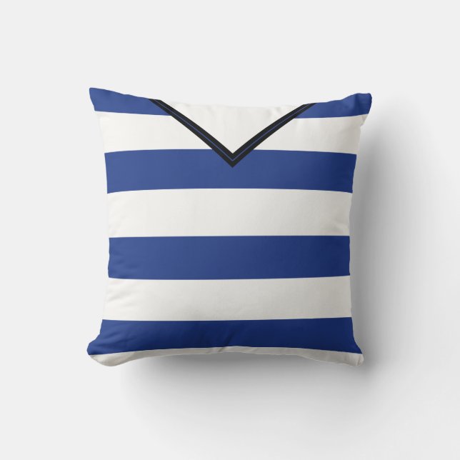Soccer Jersey Blue Stripes Pillow Sjabloon Kussen (Voorkant)