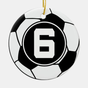 Soccer Jersey Nummer 6 Gift Idea Keramisch Ornament