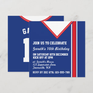 Soccer Jersey Thématique Invitations Modèle
