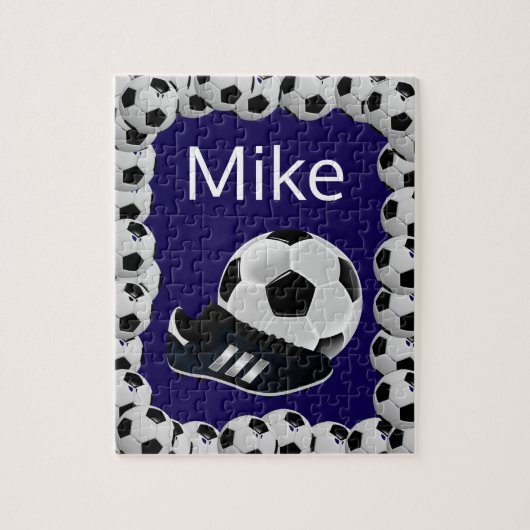 Soccer Jigsaw Puzzle bleu foncé (Vertical)