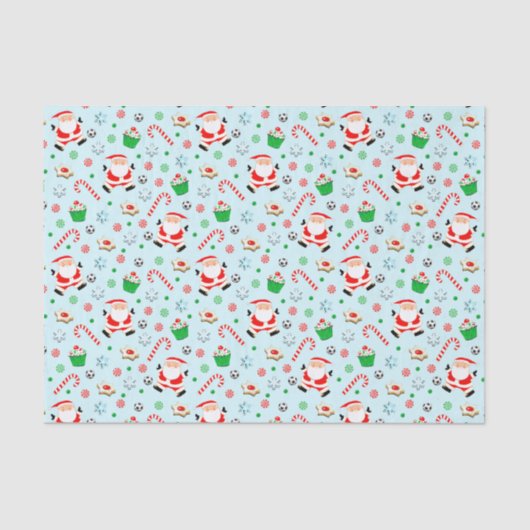 Soccer-kerstcadeaupapier Tissuepapier (Voorkant)