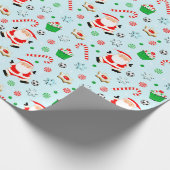 Soccer Kerstmis Cadeaupapier (Hoek)