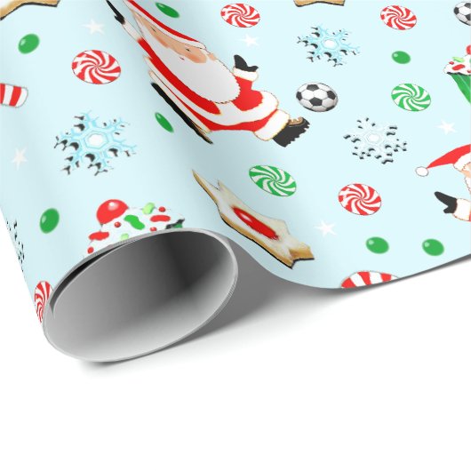 Soccer Kerstmis Cadeaupapier (Rol Hoek)