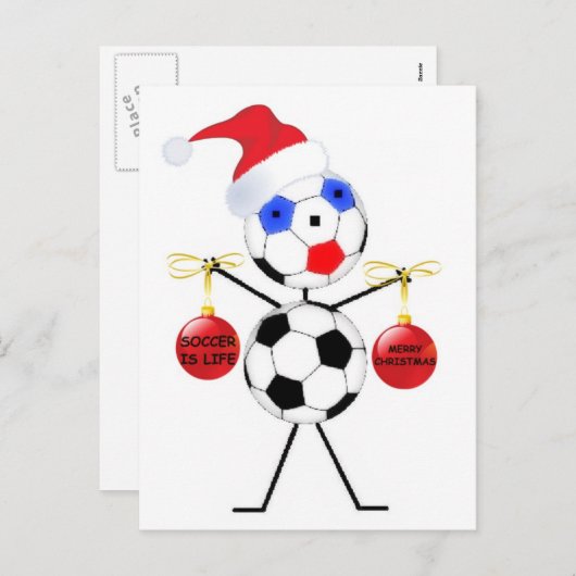 Soccer Kerstmis Feestdagenkaart (Voorkant / Achterkant)