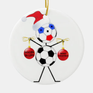 Soccer Kerstmis Keramisch Ornament