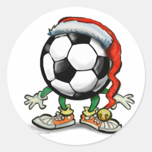 Soccer Kerstmis Ronde Sticker