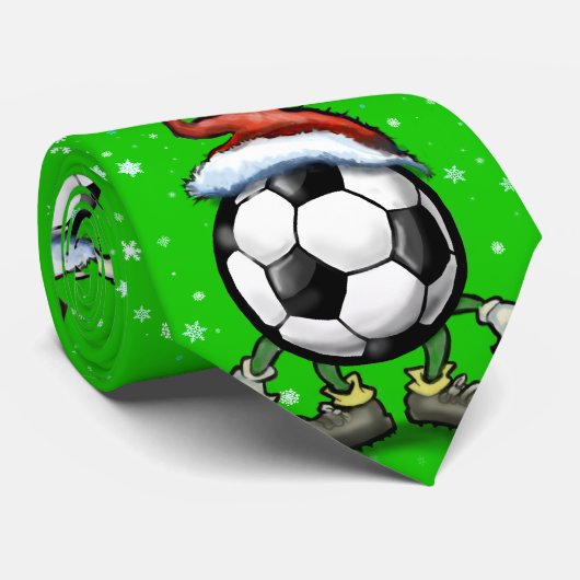 Soccer Kerstmis Stropdas (Opgerold)