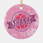 Soccer Kerstversiering, Voetbal Mam Keramisch Ornament (Voorkant)