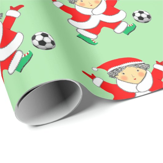 Soccer kerstwrapping Paper Cadeaupapier (Rol Hoek)