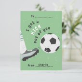 Soccer Kick Classroom Valentijnse kaart (Staand voorkant)