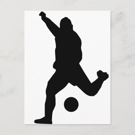 Soccer Kick Silhouette Briefkaart (Voorkant)