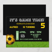 Soccer kicker Anniversaire Invitation (Devant / Derrière)