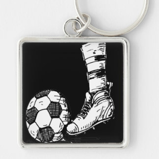SOCCER KICKER BLACK EN WHITE SLEUTELHANGER