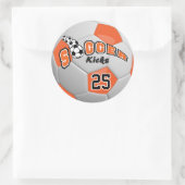 Soccer Kicks | Orange Ronde Sticker (Tas)