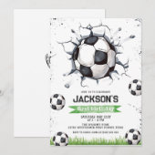 Soccer Kids Boy Birthday Party Invitation (Devant / Derrière)