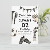 Soccer Kids Football Birthday Invitation (Debout devant)