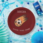 SOCCER" KIJKDINGEN ROND" papieren borden. Papieren Bordje (Feest)