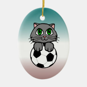 Soccer Kitten Keramisch Ornament